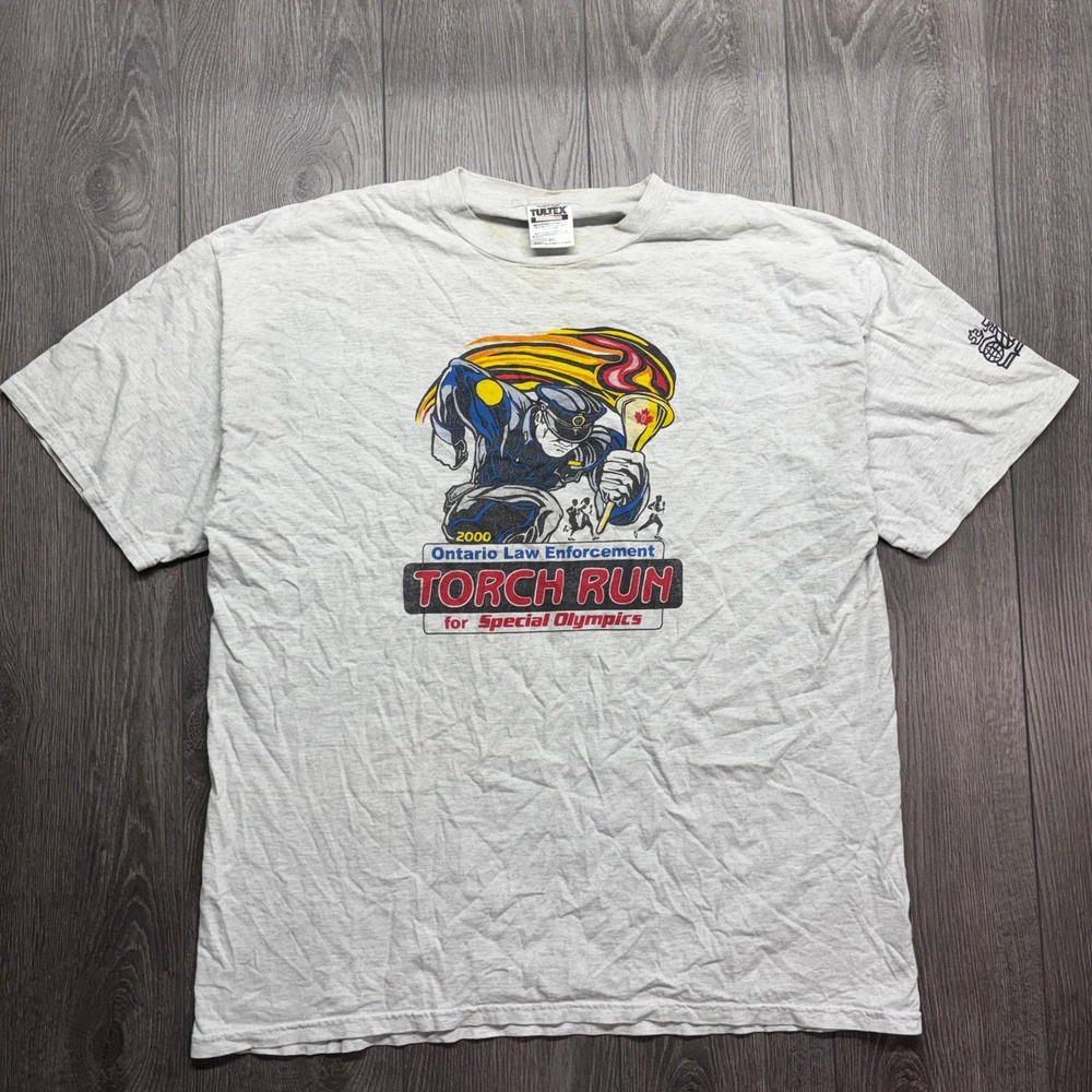 Vintage Ontario Law Enforcement Torch Run Special Olympics Shirt 2XL XXL